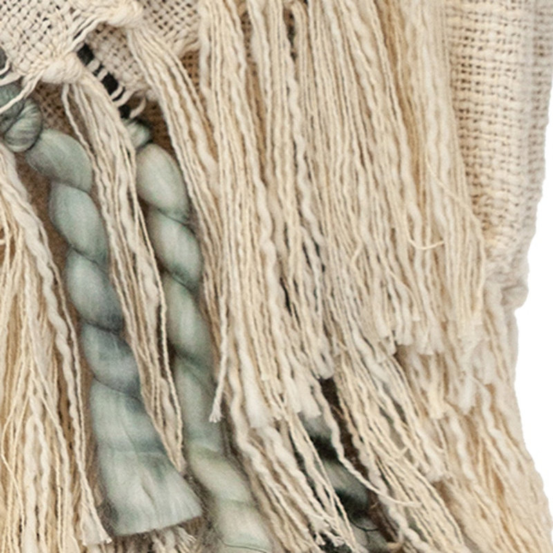 Jeté tissé à la main olive et beige