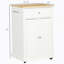 Chariot pour îlot de cuisine roulant, portatif, tiroir, tablette réglable, 2 porte-serviettes, blanc crème