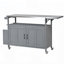 Îlot de cuisine pliable pour l'extérieur avec roulettes verrouillables, rangement et porte-serviettes pour cuisiner et servir sur la terrasse-622121946