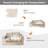 Vintage 3-in-1 Chenille Convertible Bean Bag Sofa Bed with High-Density Foam, Loveseat Sofa with Removable Cover-1586759298