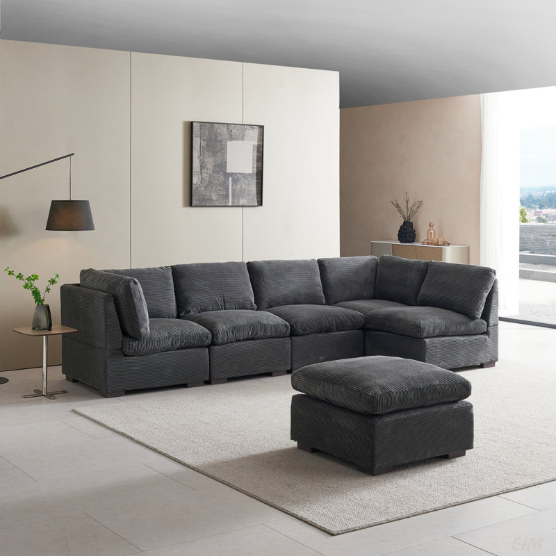 Canapé modulaire convertible de luxe pour canapé modulaire rembourré en velours côtelé de qualité salon