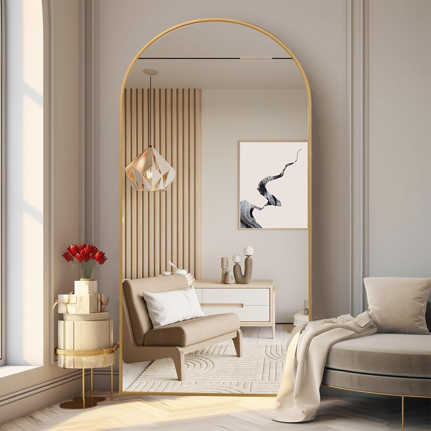 Ebern Designs Jerikka Metal Arch Mirror & Reviews | Wayfair
