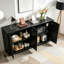 Buffet 63 "à rayures verticales avec rangement-129685009