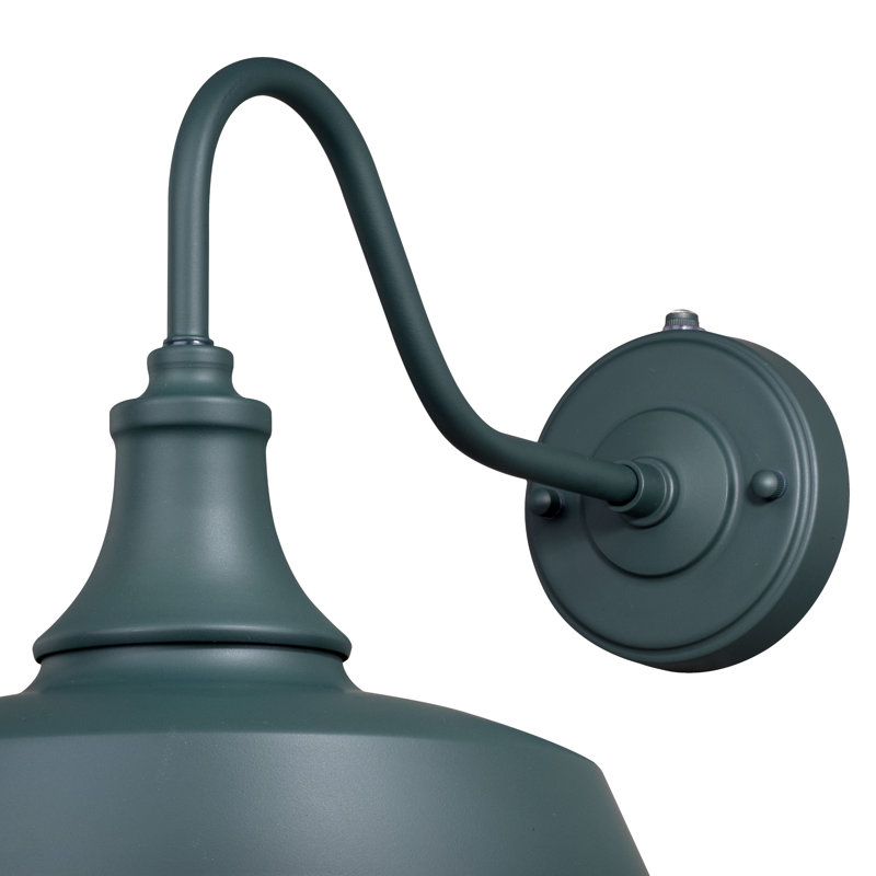 Gunnora Steel Wall Light, 11.5" H x 12" W x 18" D, Hunter Green/White