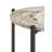 Round Marble Top Accent Side Table White and Gunmetal