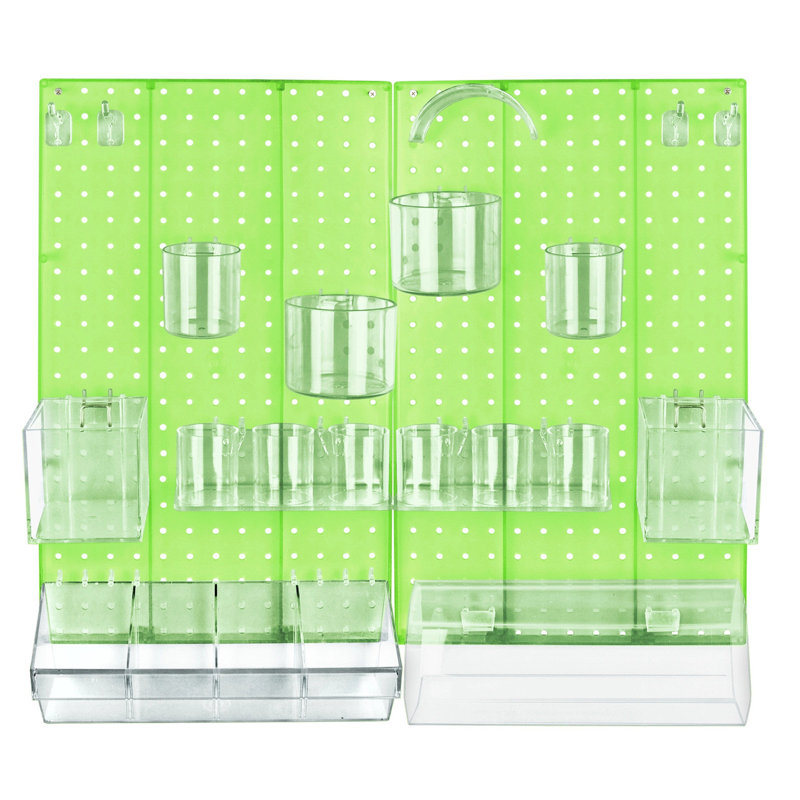 Ensemble de panneau mural perforé 24 pièces Ultimate The Ultimate DIY avec deux panneaux et assortiment d'accessoires (l 2 13,5 po x H 22 po)
