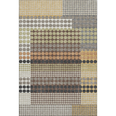 Premium Machine Washable Mayfield AMF2445 Geometric Rug