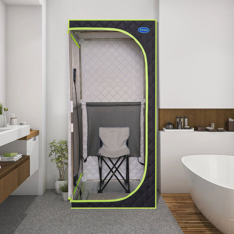 Holaki 1 - Person Portable FAR Infrared Sauna With Remote Control, Green/Black