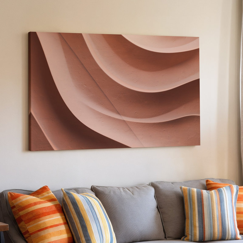 Toile vue de près d'une texture murale abstraite avec art mural, motifs ondulés qui ressemblent à des formes organiques douces