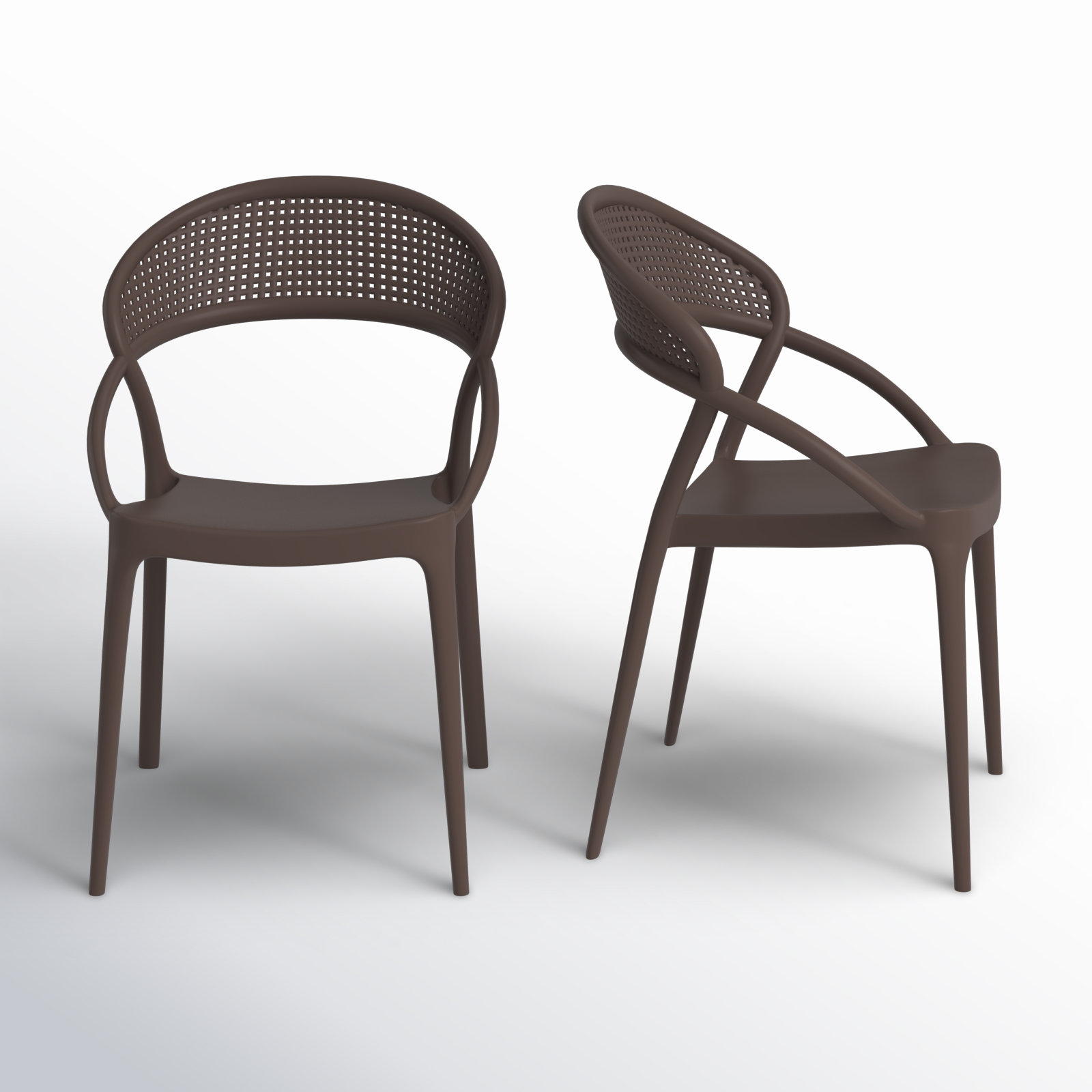 Farrah Stackable Patio Armchair, Brown