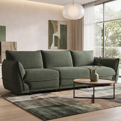 Upholstered Seat Sofa with Arms