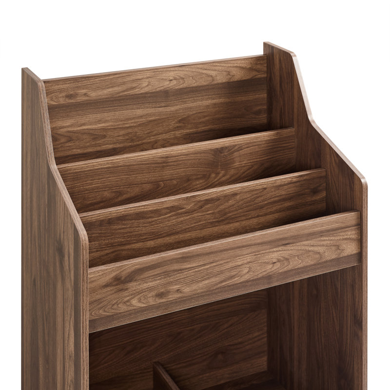 Support de rangement pour disques noir, Noyer