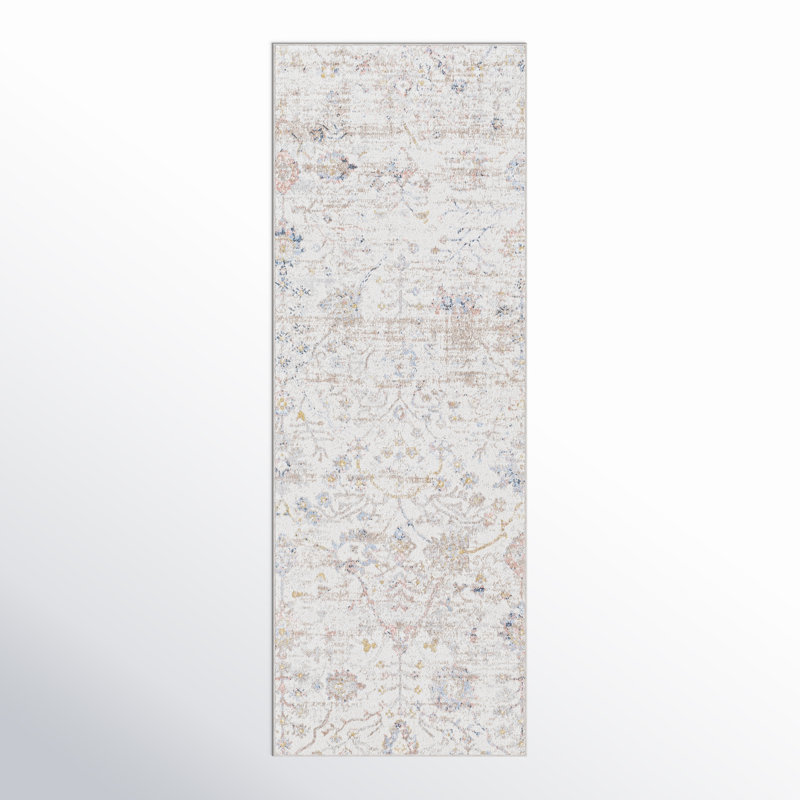 Benfield Beige Machine Washable Area Rug, Runner 2'7" x 7'3"