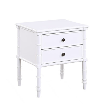2 Drawer Nightstand With Bamboo Legs