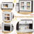 Play Kitchen for Kids, Wooden Toy with Stove That Lights/Sounds When Pan Detected, Includes Disinfection Cabinet, 2 Fabric Boxes & Stainless Cookware(brown)-102487409