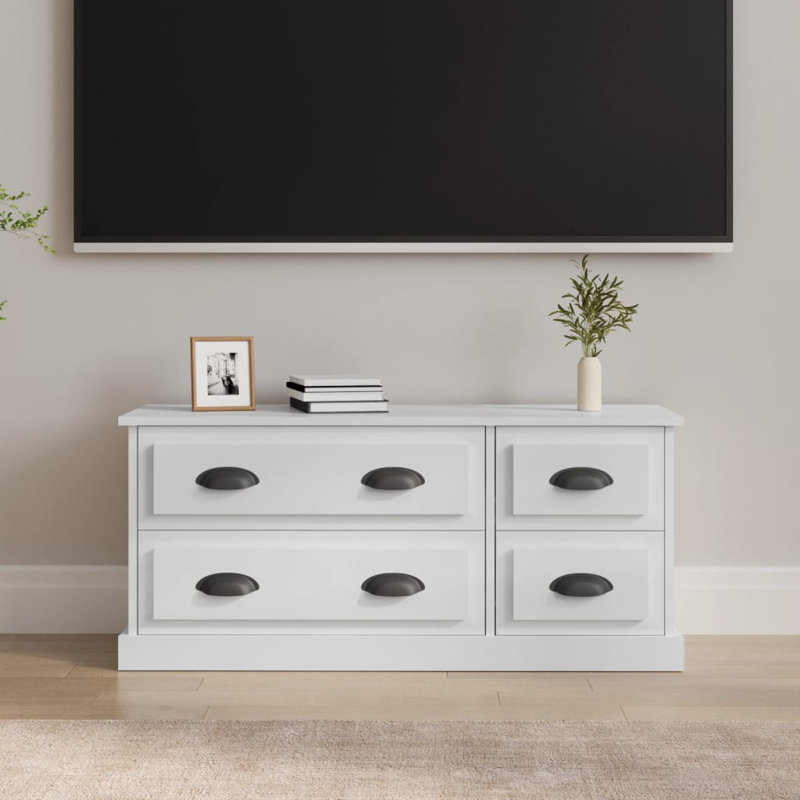 Levera Unfinished TV Stand for TVs up to 43", High Gloss White