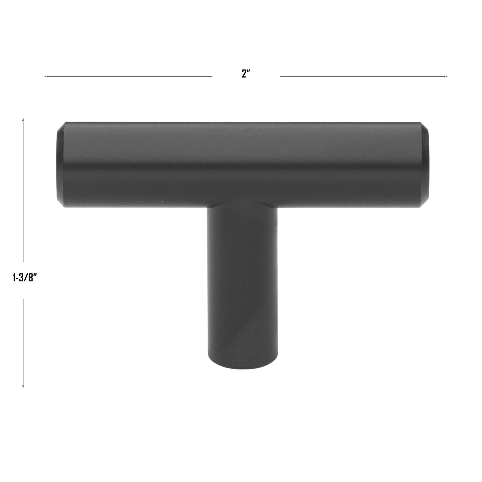 Roman 2" Length Bar Knob, Matte Black