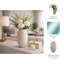 Grand vase décoratif en verre avec une texture subtile pour la décoration intérieure - Élégant vase de table contemporain pour arrangement floral - 13 po, gris-1662913987