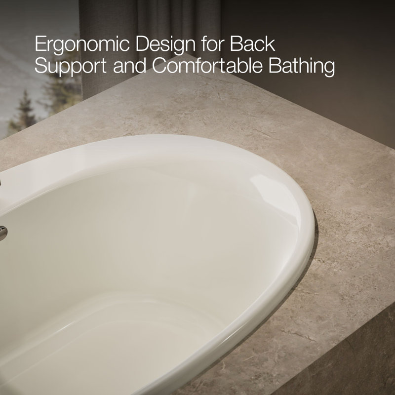 Underscore® 60" x 36" Drop-in Soaking Acrylic Bathtub, Biscuit