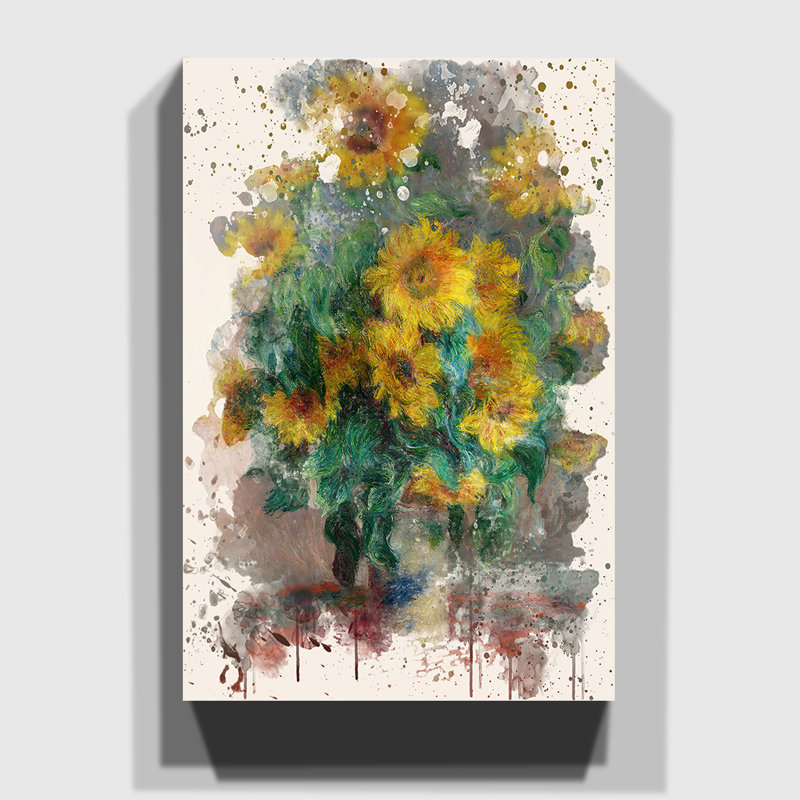 Bouquet of Sunflowers by Claude Monet Painting on Canvas - Wrapped Canvas, 50cm H x 35cm W