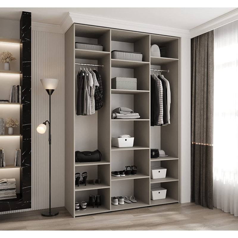 Manufactured Wood Wardrobe, 246cm H x 160cm W x 50cm D