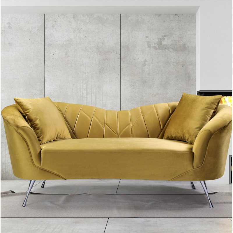 Canapé Chesterfield 70,34 po Eichler, Jaune