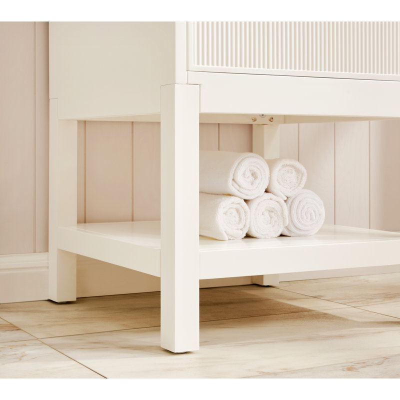 Meuble-lavabo avec tablette réglable, White