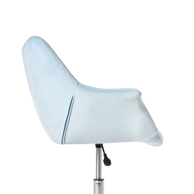 Velvet Office Chair, Light Blue