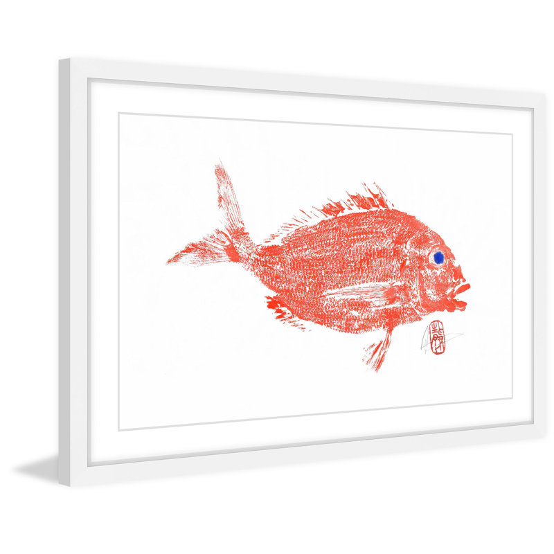 « alignement rouge », reproduction d’art encadrée, H 24 po x l 36 po x P 1,5 po