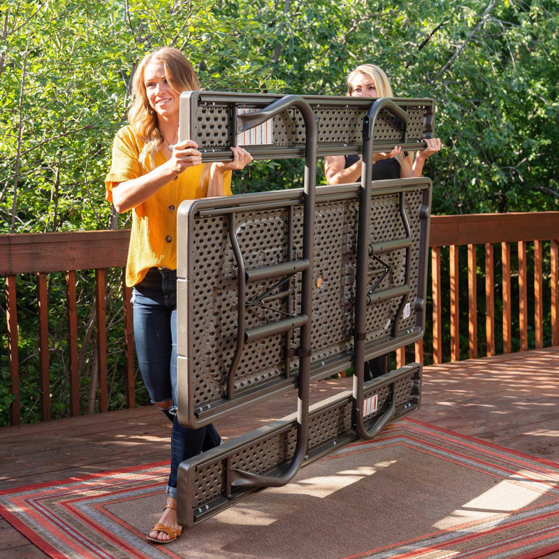 Lifetime 6-Foot Brown Folding Picnic Table with Steel Frame