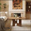 Table basse 31,5 pouces ronde en placage de bois de frêne rustique pour petits salons, peu encombrante et élégante