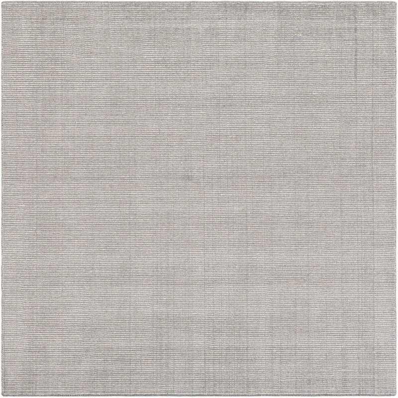 Solid/Striped Tion Area Rug Grey Manor-Ivory Color, Square 6'1"