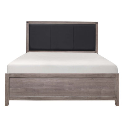 Full Size Panel Bed with Faux Leather Upholstered Headboard, a Comfortable and Durable Sleeping Solution for Your Bedroom.