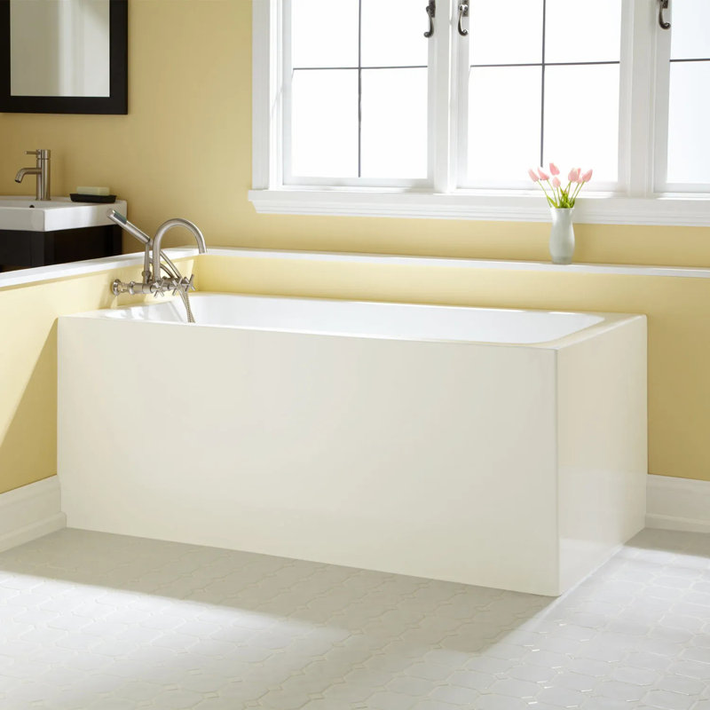 59" Aliyah Acrylic Freestanding Soaking Bathtub, Left
