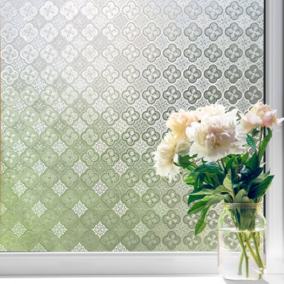 Adhésif décoratif fenêtre d'intimité 3D floral