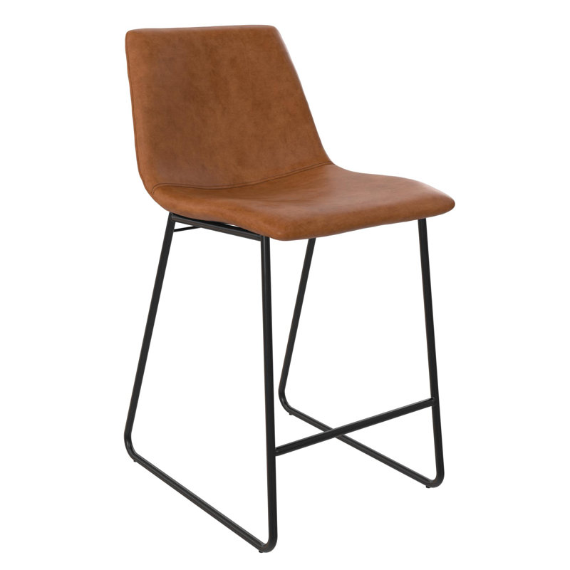 Melendy Upholstered Counter Stool with Metal Frame