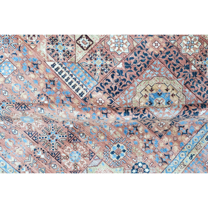 High-Quality Hand-Knotted Blue And Red Area Rug