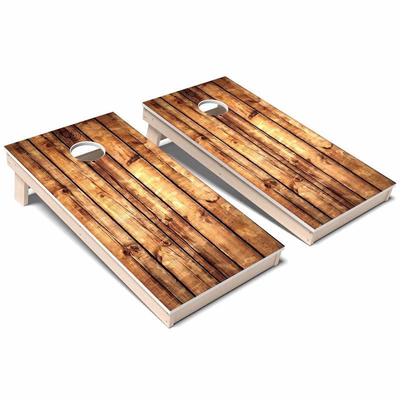 Ensemble de cornhole rustique en composite toutes saisons, Ajouter un étui et des lumières
