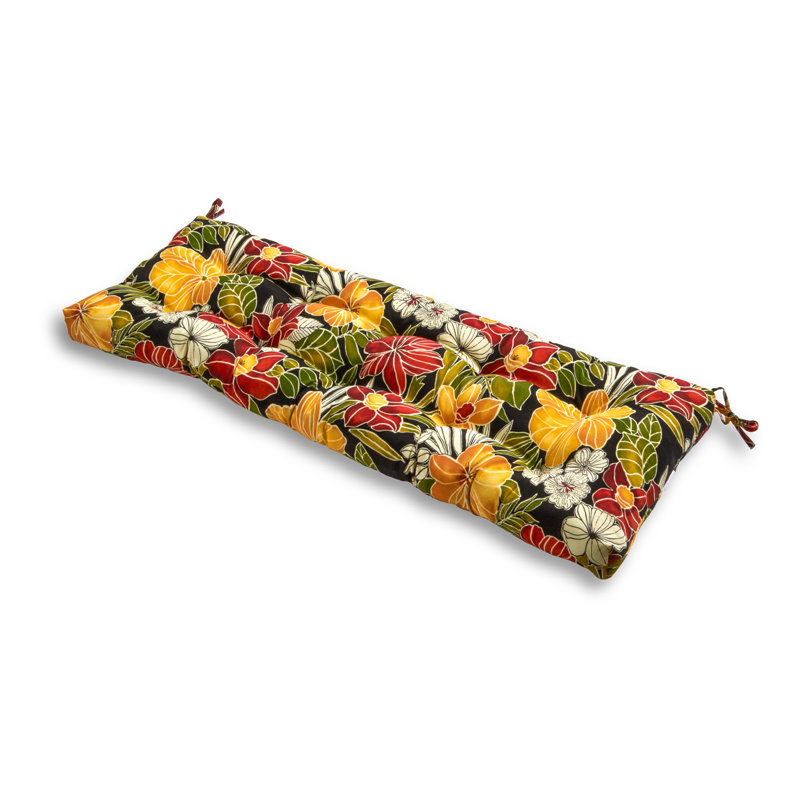 Shipton Outdoor Bench Seat Cushion, Aloha Black, 5", 51" W x 18" D