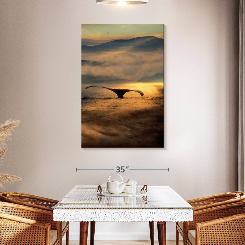 Brampt Alaska Whale Tail Dive, 48" H x 32" W