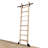 Natural Knotty Oak Wood Sliding Library Sliding Step Ladder Rolling Ladder With Removable Hardware-67598662-68021995