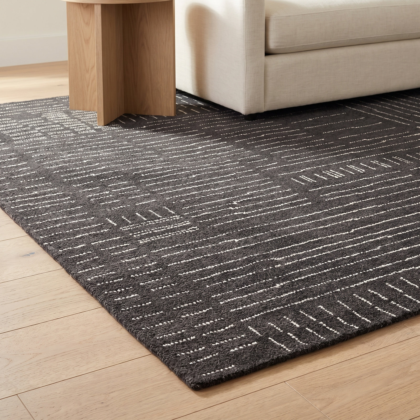 Ouzo Hand-Tufted Abstract Wool Rug, Rectangle 7'9" x 9'9"