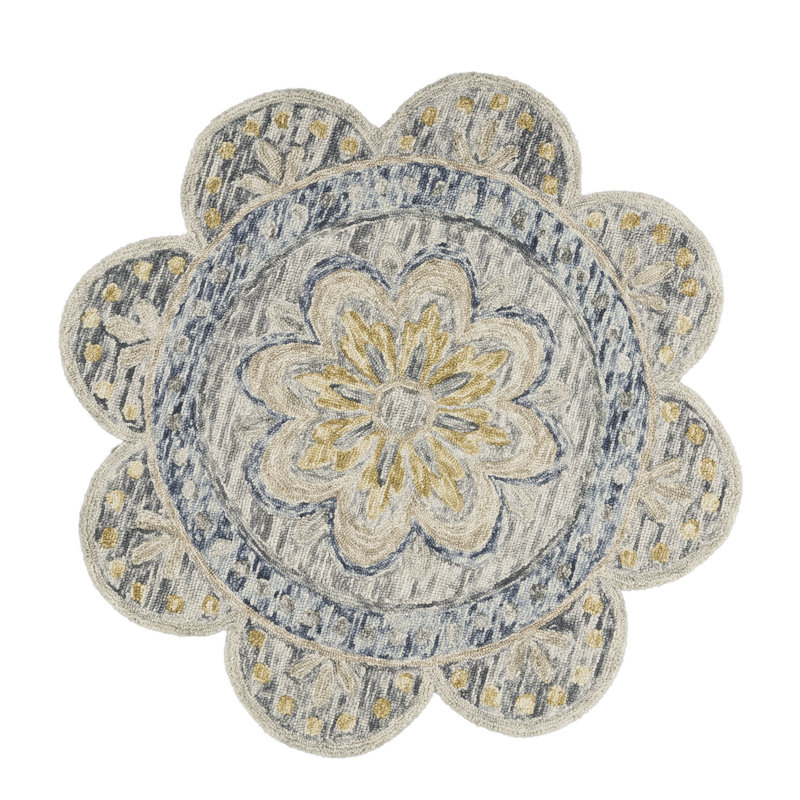 Dickie Hand Tufted Wool Indoor Rug, Round 6'