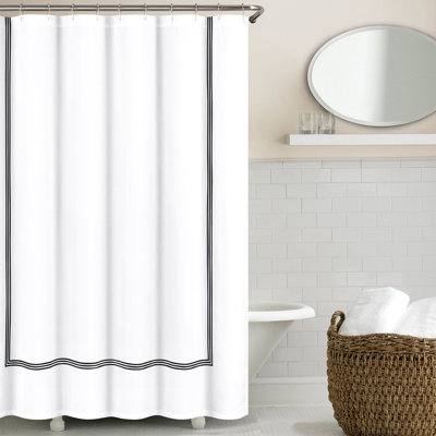 Brookhhurst Cotton Blend Geometric Shower Curtain