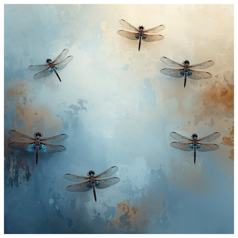 Dragonflies On Textured Background Double Sided Throw Pillows, 20 x 20 inches