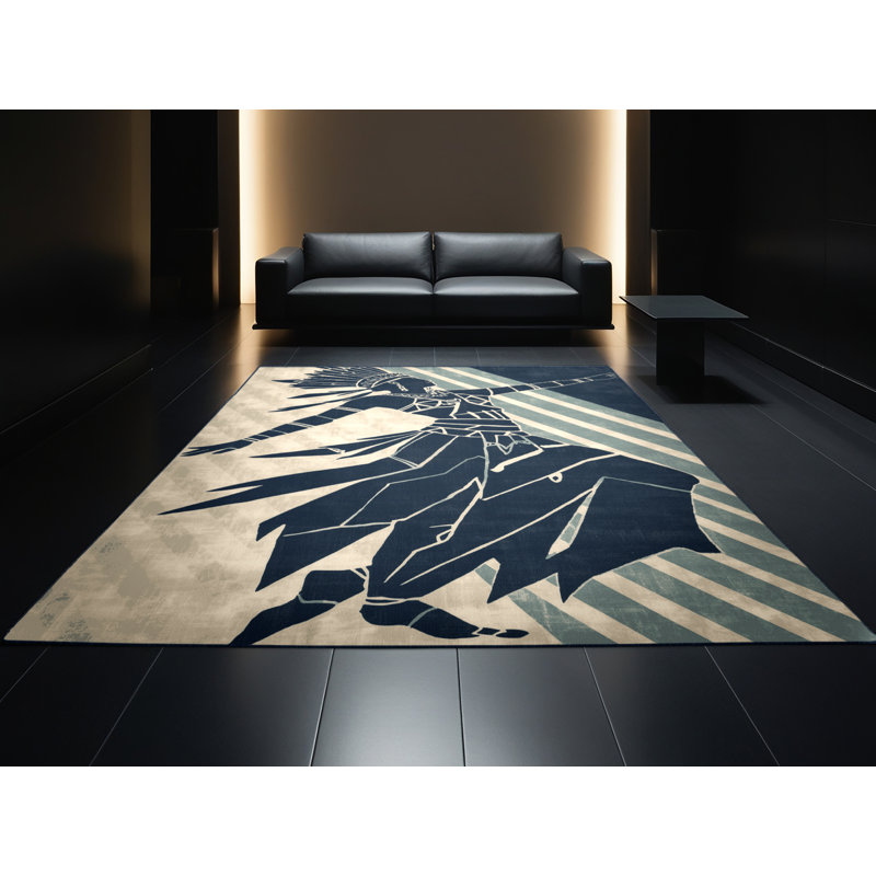Tapis gris doux et moelleux à imprimé tribal Dancer, 5 x 8