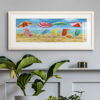 " Bright Beach Chairs " Painting Print