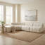 Canapé modulaire semi-courbé modulaire 116,52 "avec repose-pieds en chenille à couture verticale avec repose-pieds mobile pour salon-131430748