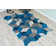 Tapis turquoise unique à motif torsadé Meier