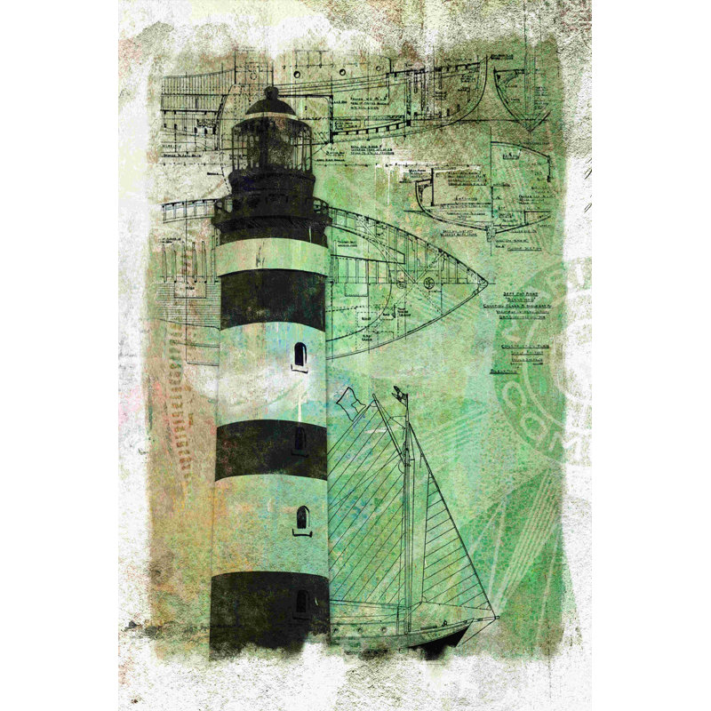 Phare nautique noir et blanc, H 18 po x l 12 po